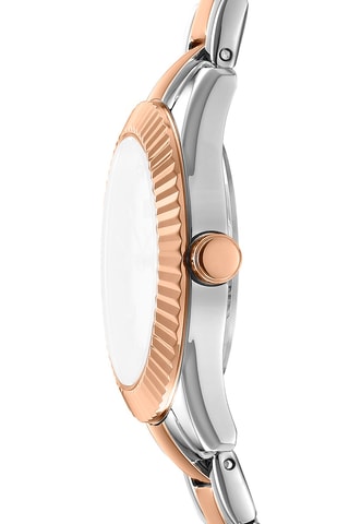 Montre à quartz en acier - Doré rose et argenté