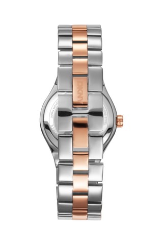 Montre à quartz en acier - Argenté et doré rose