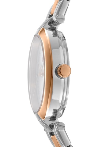 Montre à quartz en acier - Argenté et doré rose