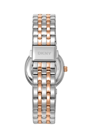 Montre à quartz en acier - Argenté et doré rose