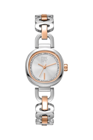 Montre à quartz en acier - Argenté et doré rose