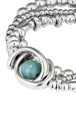 Bracelet triple tours - Plaqué argent et amazonite