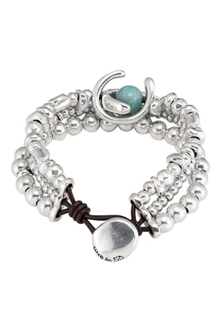 Bracelet triple tours - Plaqué argent et amazonite