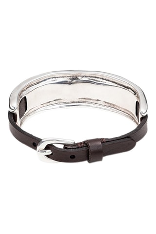 Bracelet - Plaqué argent et cuir