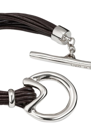 Bracelet multi tours - Cuir et plaqué argent