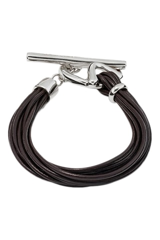 Bracelet multi tours - Cuir et plaqué argent