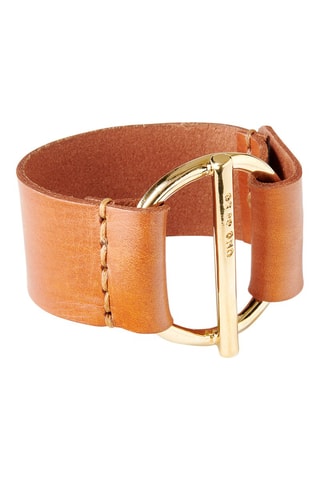 Bracelet - Cuir et plaqué or jaune