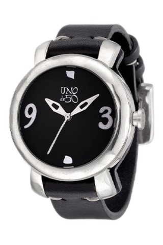 Montre en cuir et plaqué argent Cuanto