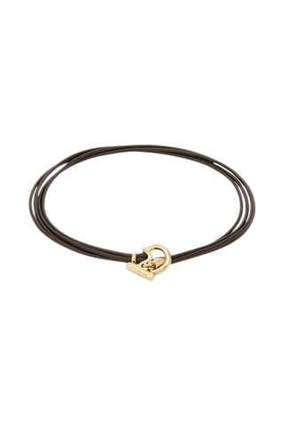 Bracelet multi tours - Cuir et plaqué or jaune