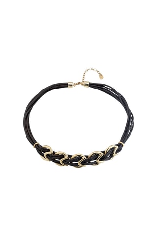 Collier multi tours - Cuir et plaqué or jaune