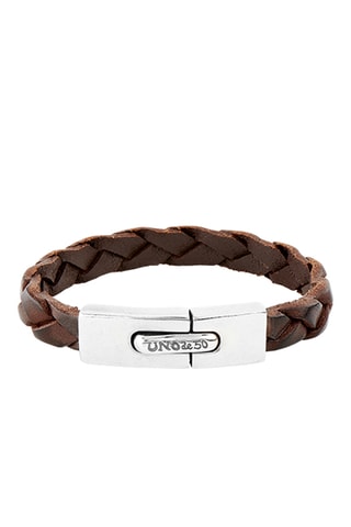 Bracelet Uno Men - Cuir et plaqué argent