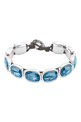 Bracelet orné de cristaux Swarovski Ecstasy - Cuir et plaqué argent