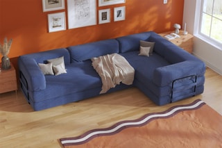 Hoekslaapzetel Smart - Marineblauw - 4 Zitplaatsen - Velours