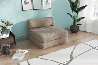 Slaapzetel Smart - Beige - 1 plaats - Velours