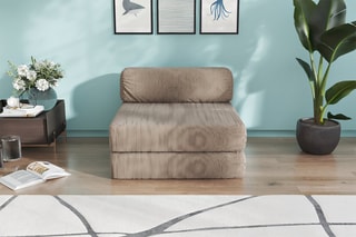 Slaapzetel Smart - Beige - 1 plaats - Velours
