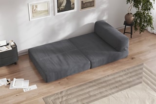 Slaapzetel Smart - Antraciet - 1 plaats - Velours