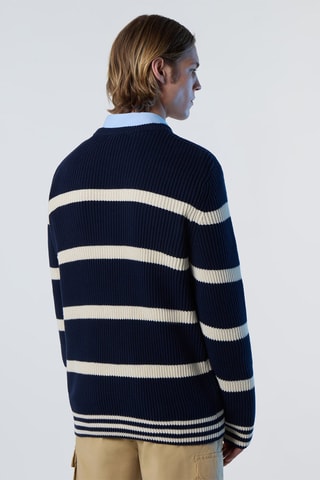 Pull - Bleu marine et blanc