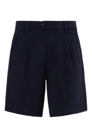 Bermuda regular en lin - Bleu marine