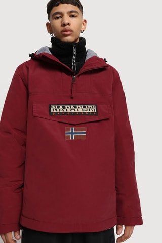 Windjack met Capuchon Rainforest - Bordeauxrood