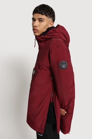 Windjack met Capuchon Rainforest - Bordeauxrood