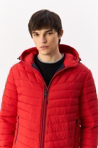 Gewatteerde Jas met Capuchon Lapaz - Rood