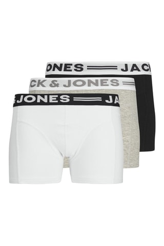 3 Boxers Zwart en Gemêleerd Grijs - Jack & Jones Junior