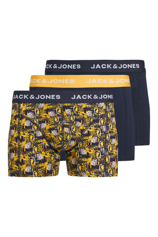 3 Boxers - Marineblauw en Mosterdgeel