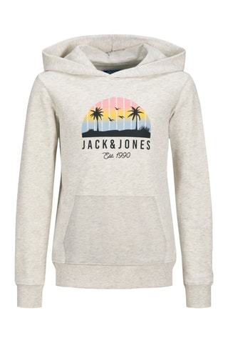 Sweater regular met capuchon - Gemêleerd Grijs - Jack & Jones Junior