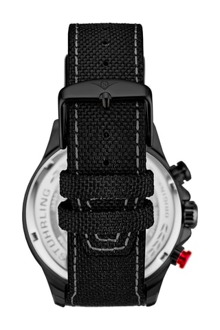 Leren en Stoffen Quartz Horloge Cordura - Chronograaf - Zwart en Donkergrijs
