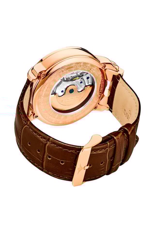 Automatisch Leren Horloge Legacy - GMT-functie - Bruin en Roségoudkleurig