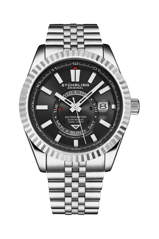 Stalen Automatisch Horloge Zilverkleurig en Zwart