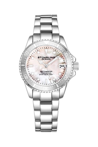 Quartz Horloge met Parelmoer Aquadiver   Koraalrood