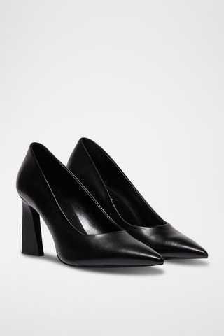Sapatos de salto em couro de cordeiro - Preto