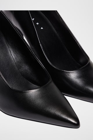 Sapatos de salto em couro de cordeiro - Preto