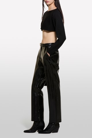 Crop top de lã - Preto