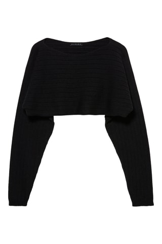 Crop top de lã - Preto
