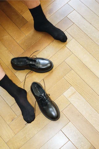 Derbies de couro - Preto