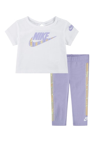 T-shirt et legging Happy - Nike - Blanc et violet