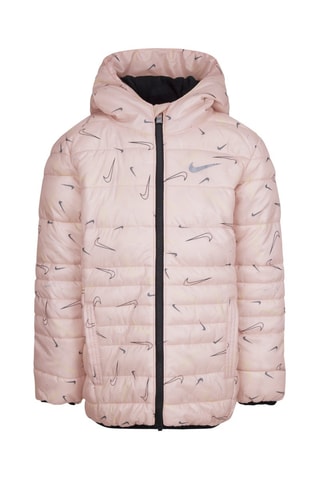 Doudoune à capuche - Noir, vert et rose