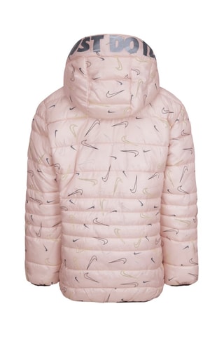 Doudoune à capuche - Noir, vert et rose