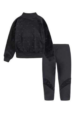 Sweat en velours et legging - Nike - Blanc et noir