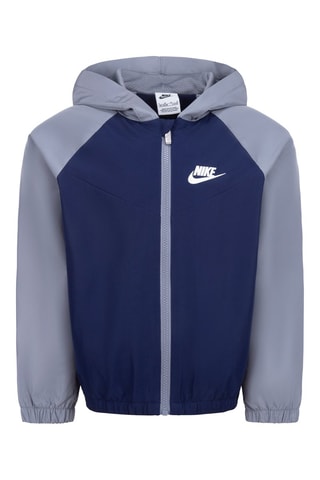 Coupe-vent à capuche - Nike - Blanc, bleu et gris