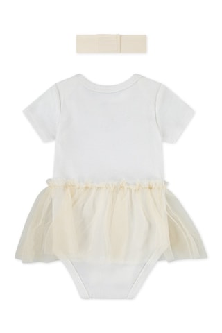 Bandeau et body-robe - Jordan - Blanc et beige