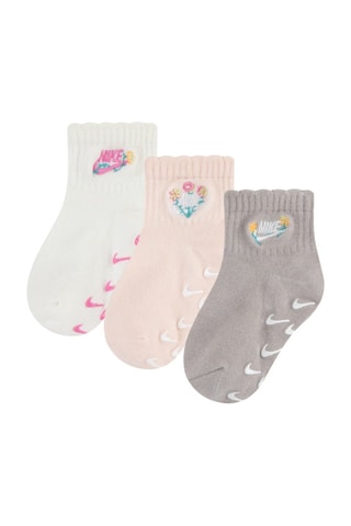 3 paires de chaussettes Flowral - Nike - Blanc, rose et gris