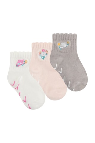 3 paires de chaussettes Flowral - Nike - Blanc, rose et gris