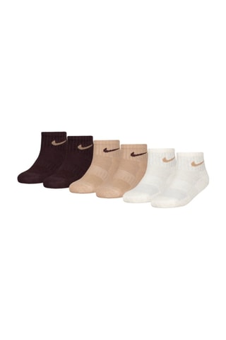 6 paires de chaussettes Perf Basic Quarter - Nike - Blanc, beige et marron