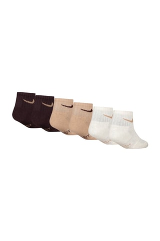 6 paires de chaussettes Perf Basic Quarter - Nike - Blanc, beige et marron