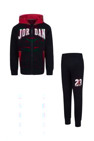 Sweat à capuche et pantalon polaire - Jordan - Blanc, noir et rouge
