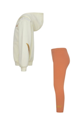 Sweat à capuche et legging - Nike - Blanc et marron