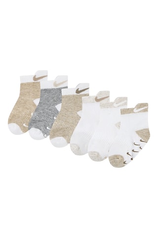 6 paires de chaussettes - Beige, blanc et gris
